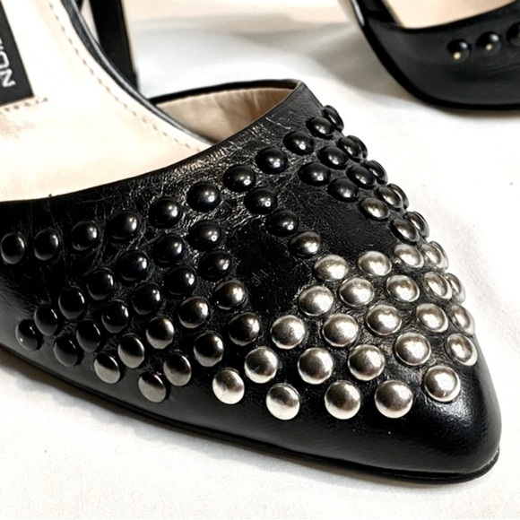 NWT — French Connection D’Orsay Silver to Black Studded Hombre Heels Size 6.5 - Picture 3 of 13